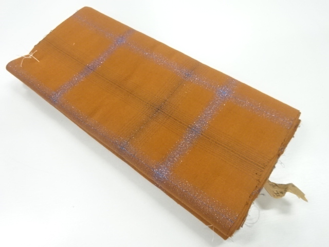 アンティーク　格子模様織出し着物洗い張り